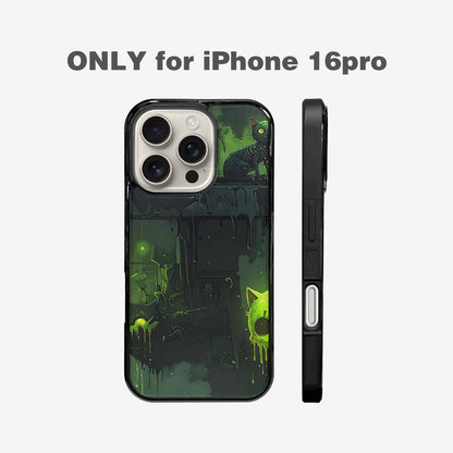 iPhone 16 Pro Case — Toxic Melting Skeleton Cats Small Toxic, Personalized Phone Case