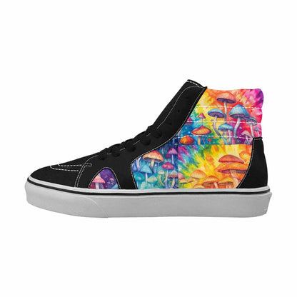 MEN'S Mushrooms  Tie Dye High Top Canvas Kaleidoscope Custom Sneakers