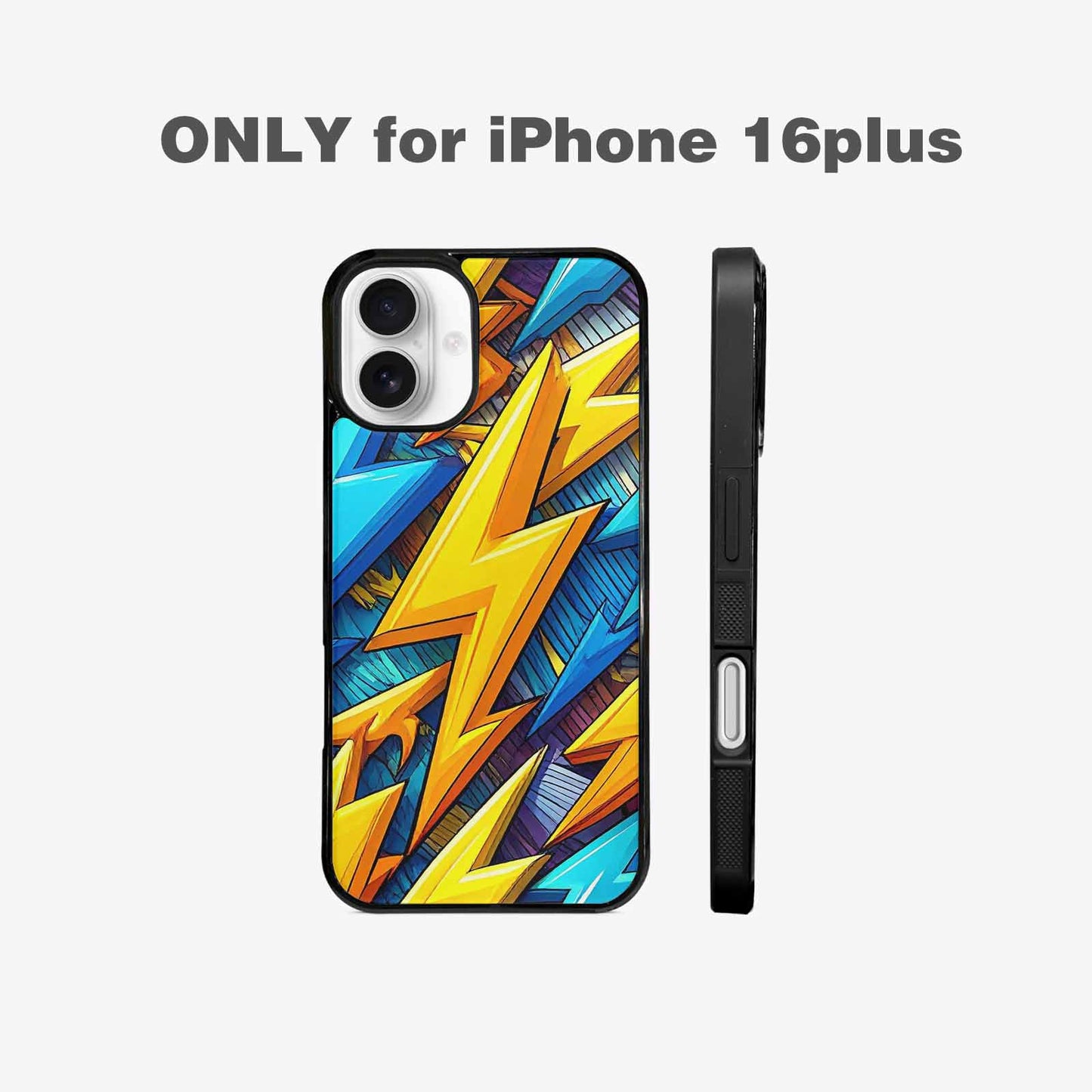 iPhone 16 Plus Case — Lightning Bolt Storm Pattern Hundreds Of, Custom Designed Case Cover