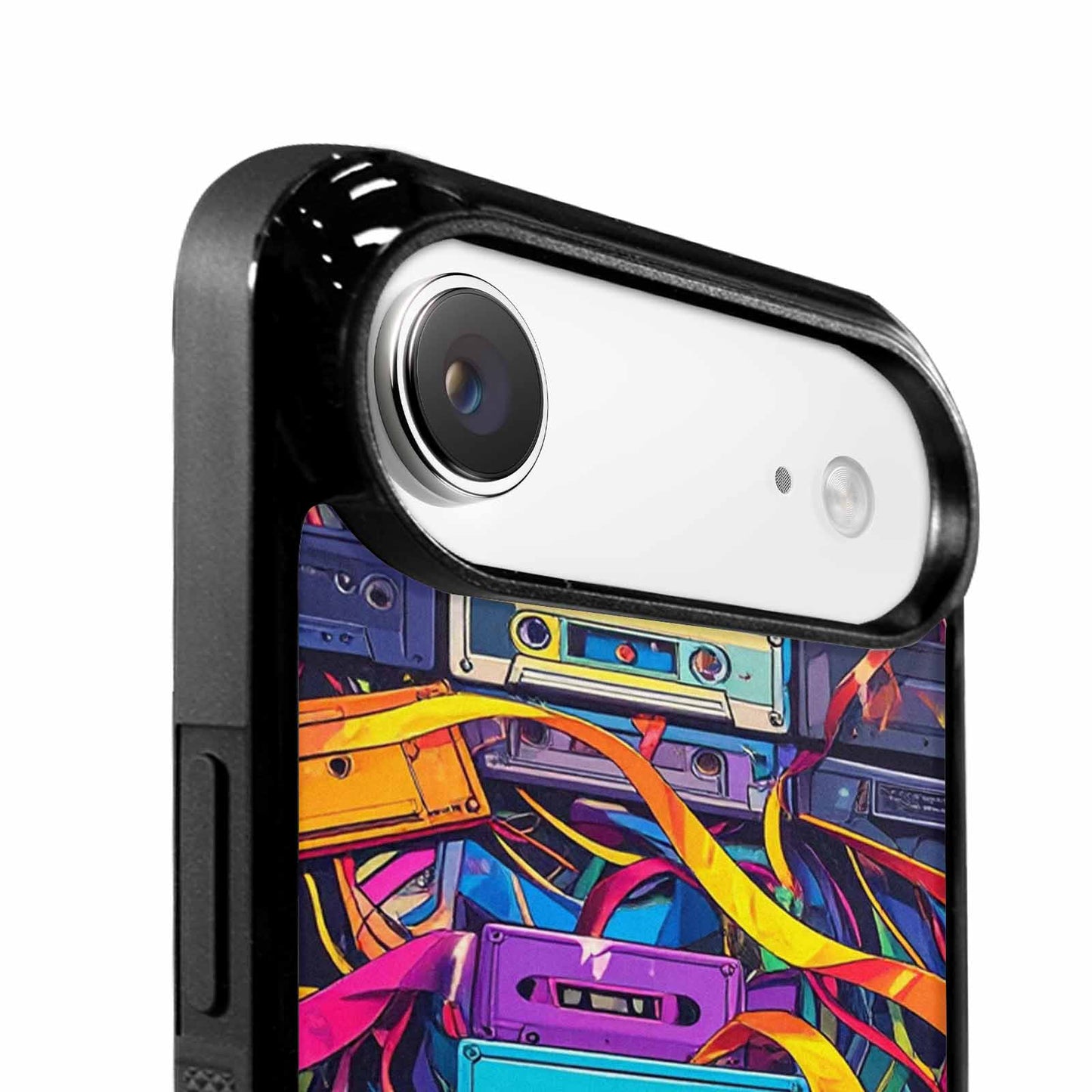 iPhone 17 Air Case — Retro Cassette Tape Pattern Hundreds Retro, Custom Printed Phone Case