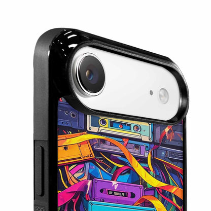 iPhone 17 Air Case — Retro Cassette Tape Pattern Hundreds Retro, Custom Printed Phone Case