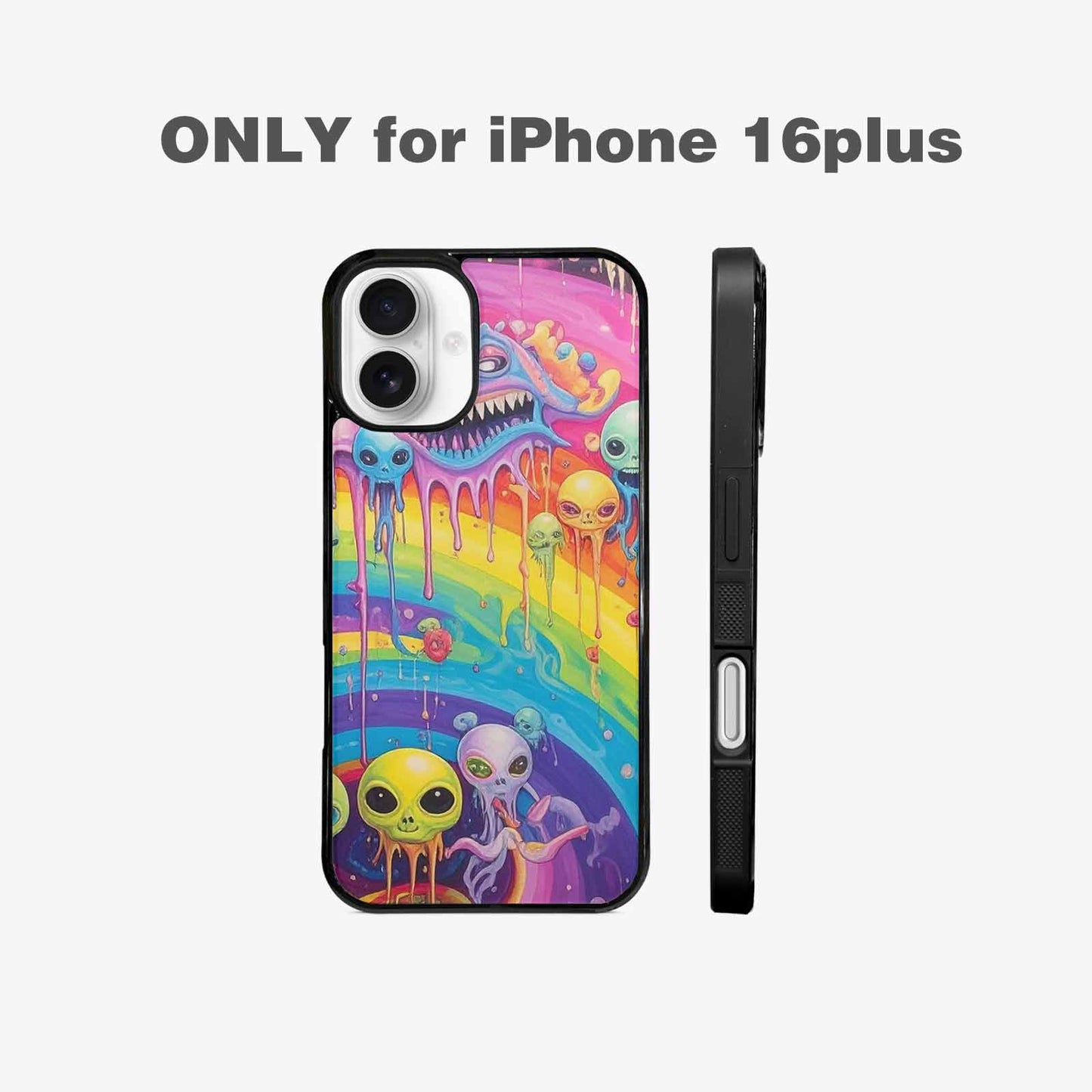 iPhone 16 Plus Case — Aliens Tie Dyemelting Aliens P, Custom Phone Case