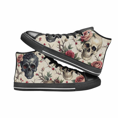 MEN'S Skulls - Roses High Top Canvas Vivid Shoes
