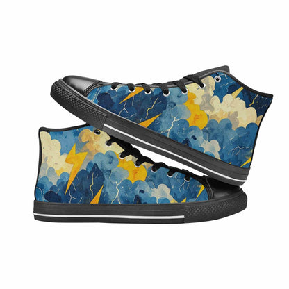 WOMEN'S Lightning Bolt High Top Canvas Surreal Custom Sneakers