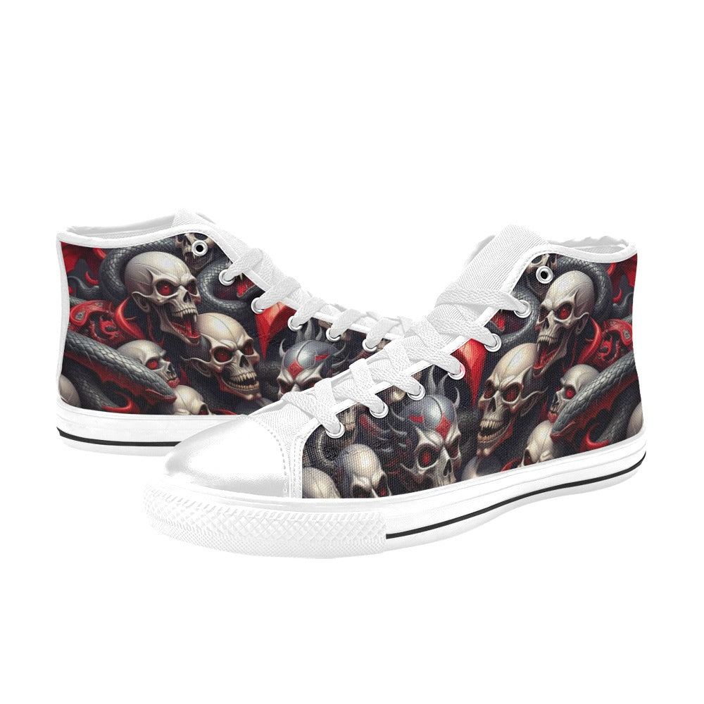 WOMEN'S Snake Dagger Skull Dark High Top Canvas Grunge Custom Shoes