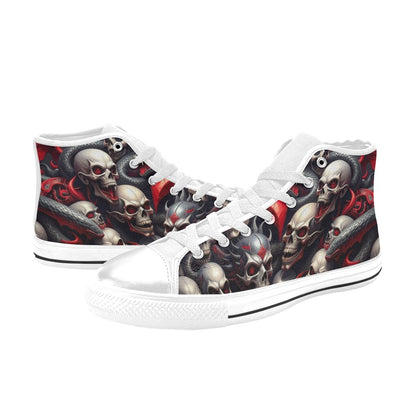 WOMEN'S Snake Dagger Skull Dark High Top Canvas Grunge Custom Shoes