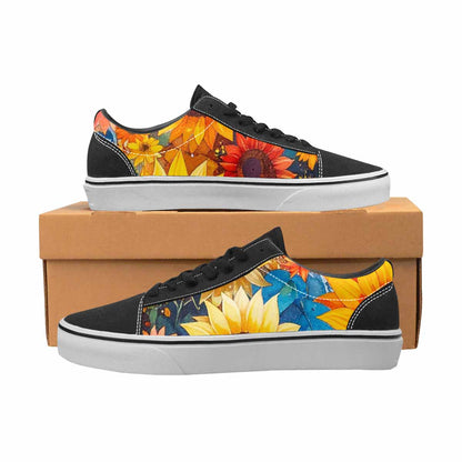 WOMEN'S Sunflower Burst Lace-Up Canvas Kaleidoscope Sneakers
