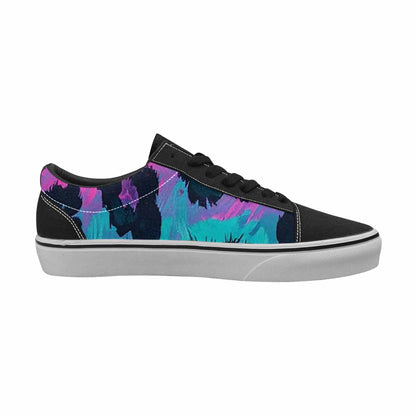 MEN'S Leopard Neon Pink Teal Airbrush Canvas Lace-Up Dark Academia Shoes