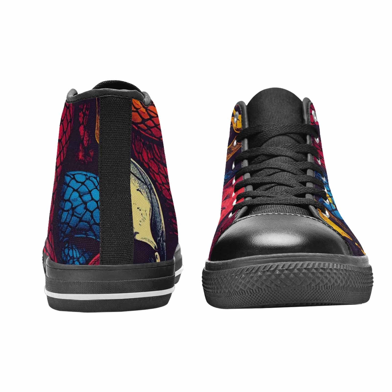 WOMEN'S Snake Skulls Print High Top Canvas Wallpaper Art Custom Shoes