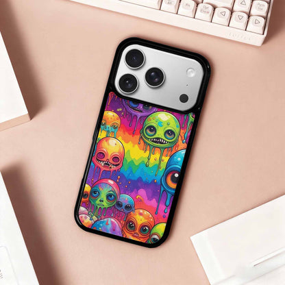 iPhone 17 Pro Case — Melting Aliens Pattern Hundreds Of Alien, Unique Phone Case Design