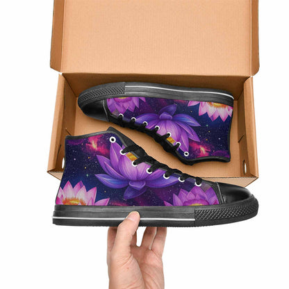 MEN'S Lotus Galaxy High Top Canvas Wallpaper Art Sneakers
