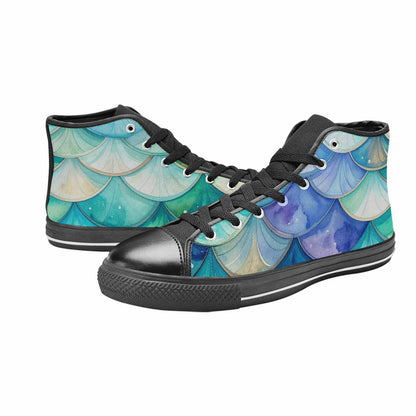 MEN'S Mermaid Scale High Top Canvas Aesthetic Sneakers