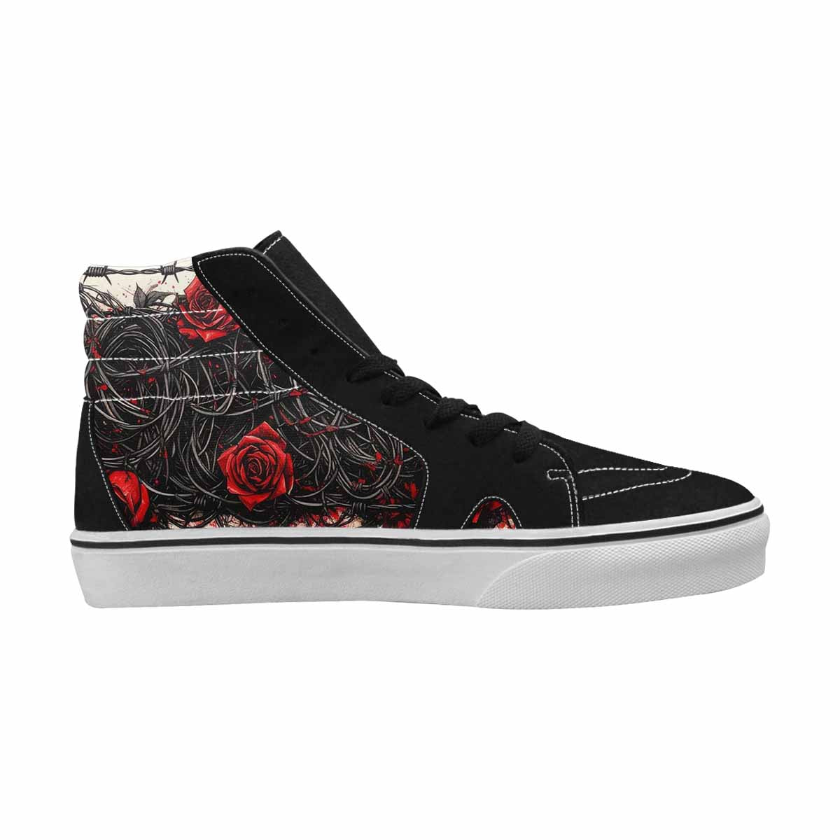 MEN'S Barbed Wire Coil High Top Canvas Vibrant Chaos Sneakers