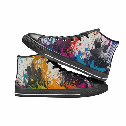 MEN'S Paint Splatter High Top Canvas Neon Fantasy Custom Shoes