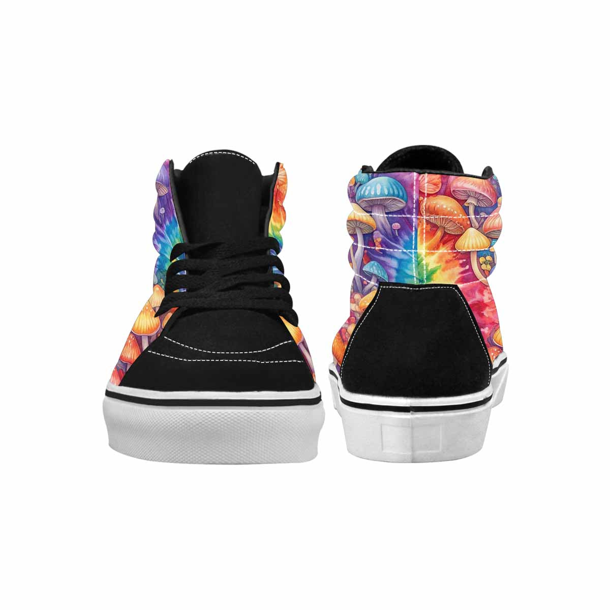 MEN'S Mushrooms  Tie Dye High Top Canvas Wallpaper Art Custom Sneakers