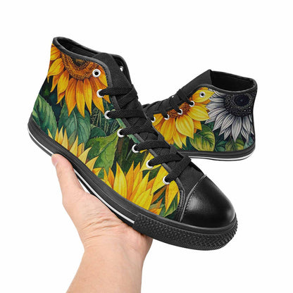 WOMEN'S Sunflower High Top Canvas Surreal Custom Sneakers