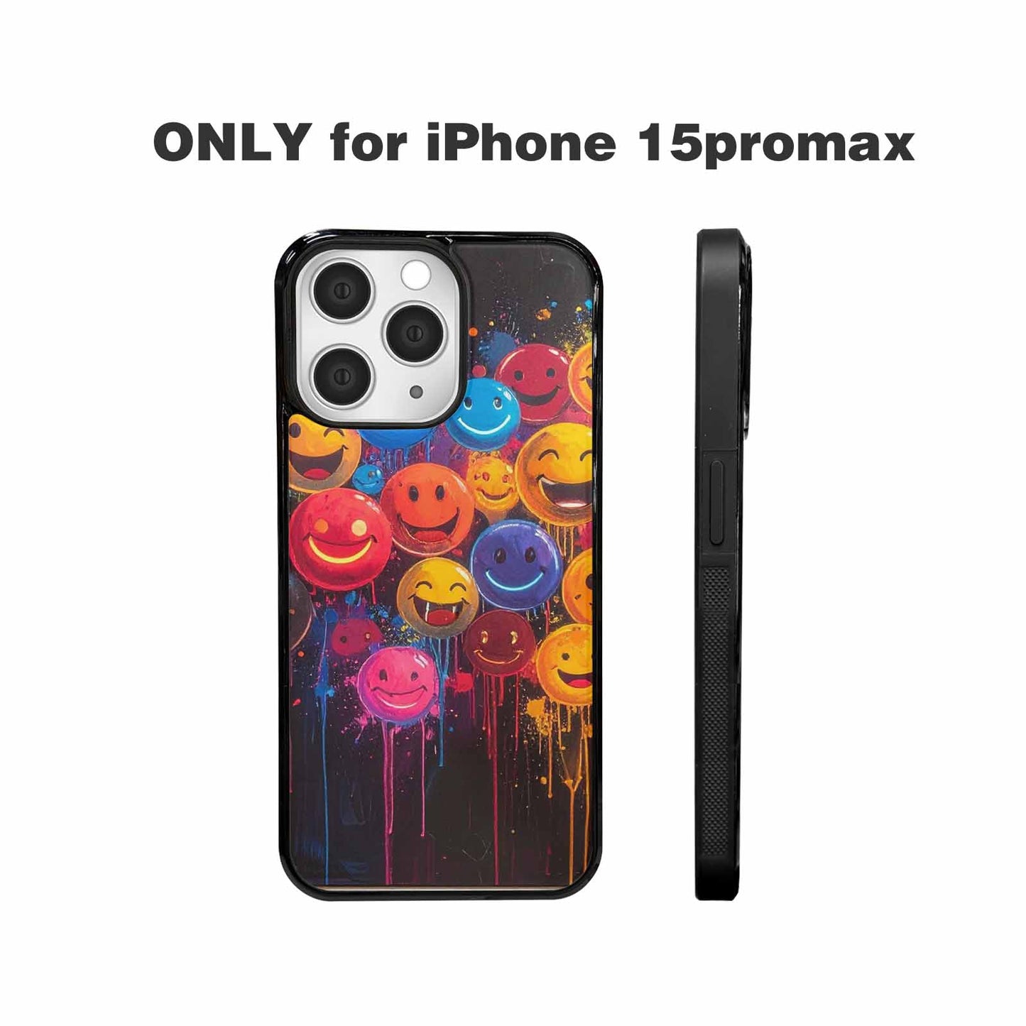 iPhone 15 Pro Max Case — Smiley Faces Glow Smiley Faces Pattern, Personalized Phone Case
