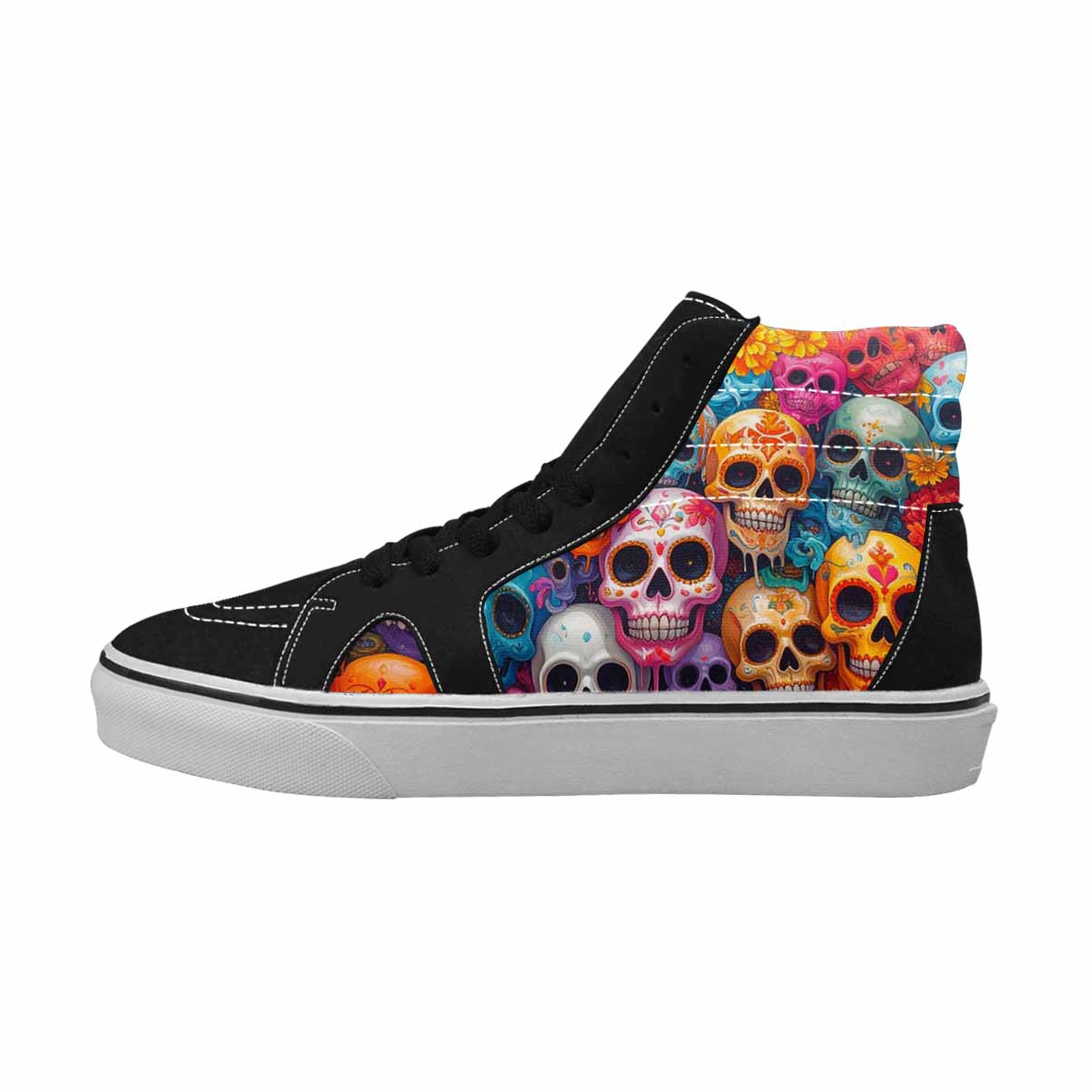 MEN'S Sugar Skulls Melting Sugar High Top Canvas Dreamlike Custom Shoes