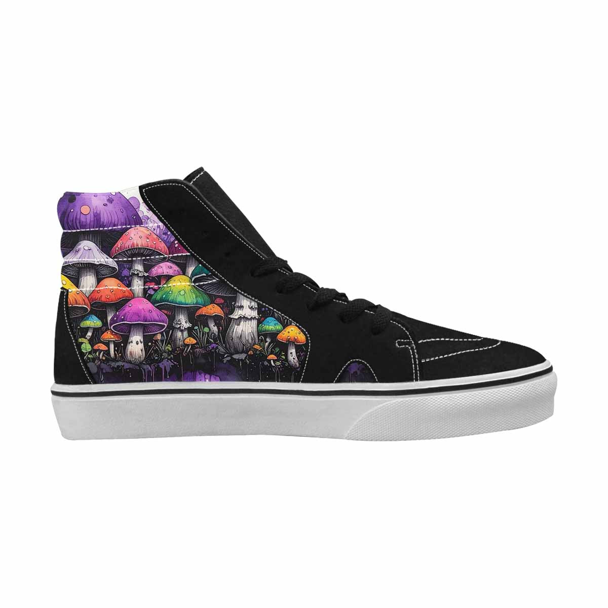 MEN'S Rainbow Drip Mushrooms High Top Canvas Melting Art Custom Sneakers