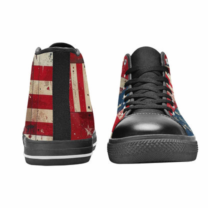 MEN'S American Flag Stars High Top Canvas Surreal Shoes