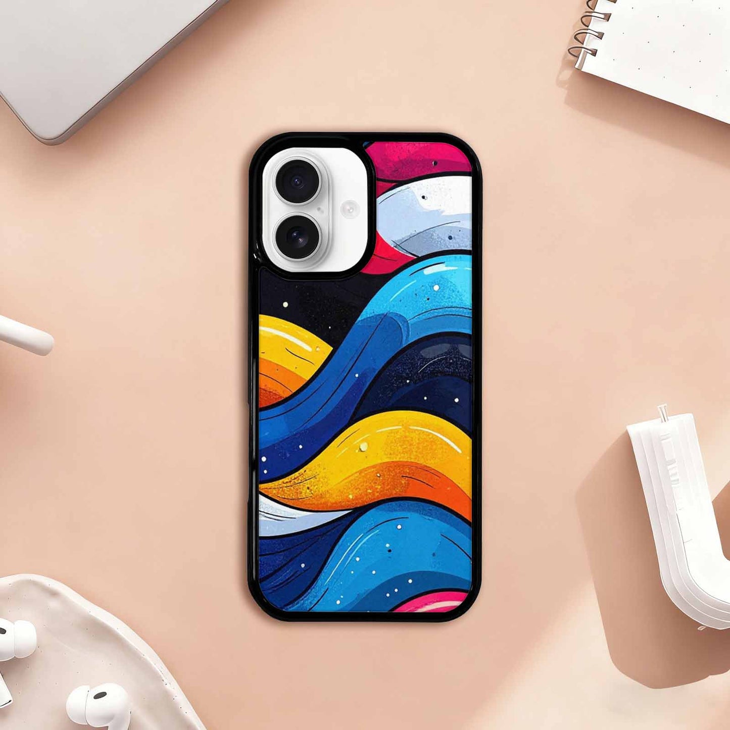 iPhone 17 Case — Glossy Winter Wave Cartoon Cute, Custom Print Case Cover