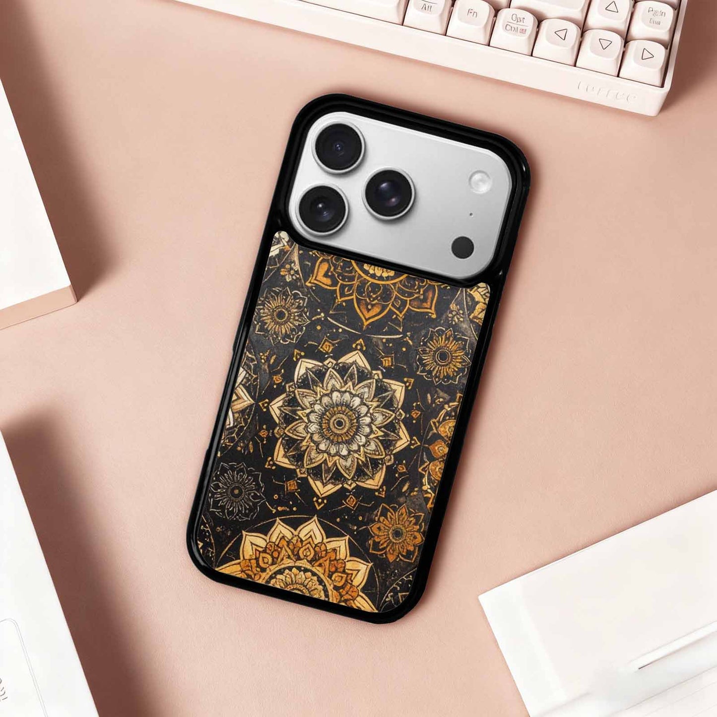 iPhone 17 Pro Case — Small Mandala Pattern Randomly Varying Floral, Custom Print Case Cover