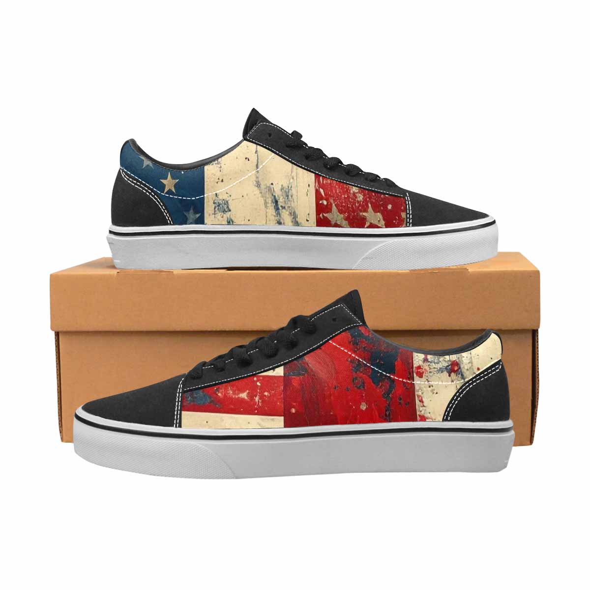 WOMEN'S American Flag Stars Canvas Lace-Up Y2K Custom Sneakers