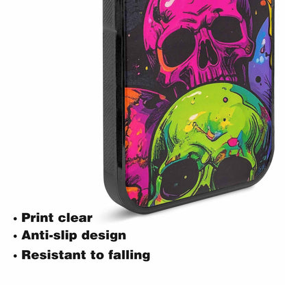 iPhone 15 Plus Case — Vibrant Camo 1000\'s Of Skeletons Neon, Custom Phone Case