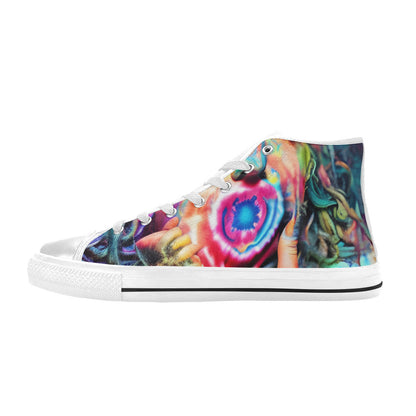 MEN'S Cc Tie Dye Woman High Top Canvas Surreal Custom Shoes