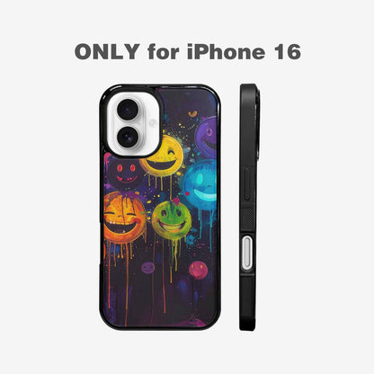 iPhone 16 Case — Smiley Faces Glow Smiley Faces Pattern, Personalized Phone Case