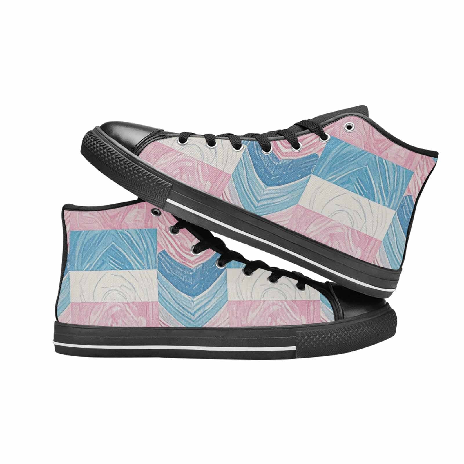 MEN'S Transgender Flag Color High Top Canvas Y2K Custom Sneakers