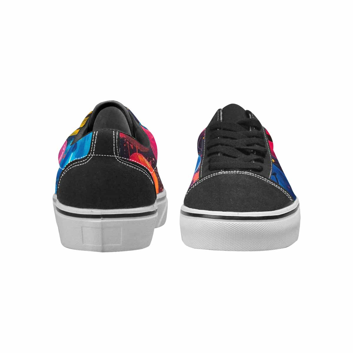 WOMEN'S Smiley Faces × Glow Lace-Up Canvas Melting Art Sneakers