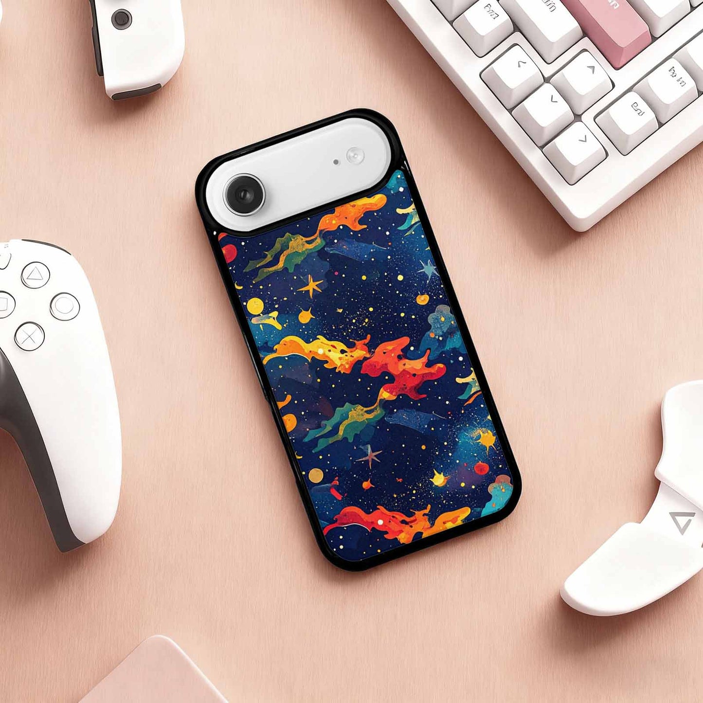 iPhone 17 Air Case — Cosmic Camo Harmony Galaxy Space, Personalized Phone Case
