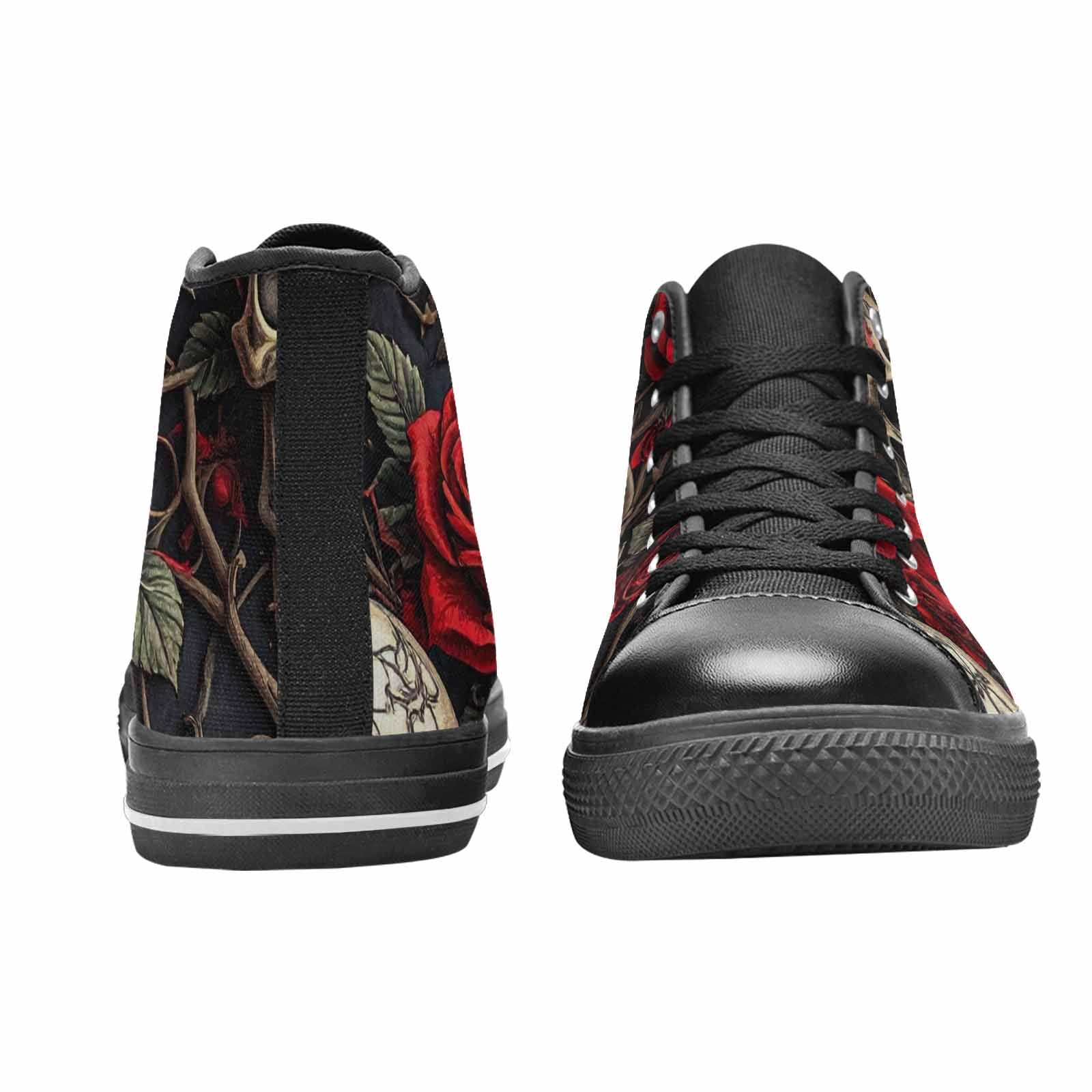 WOMEN'S Gothic Skulls Roses High Top Canvas Cottagecore Custom Sneakers
