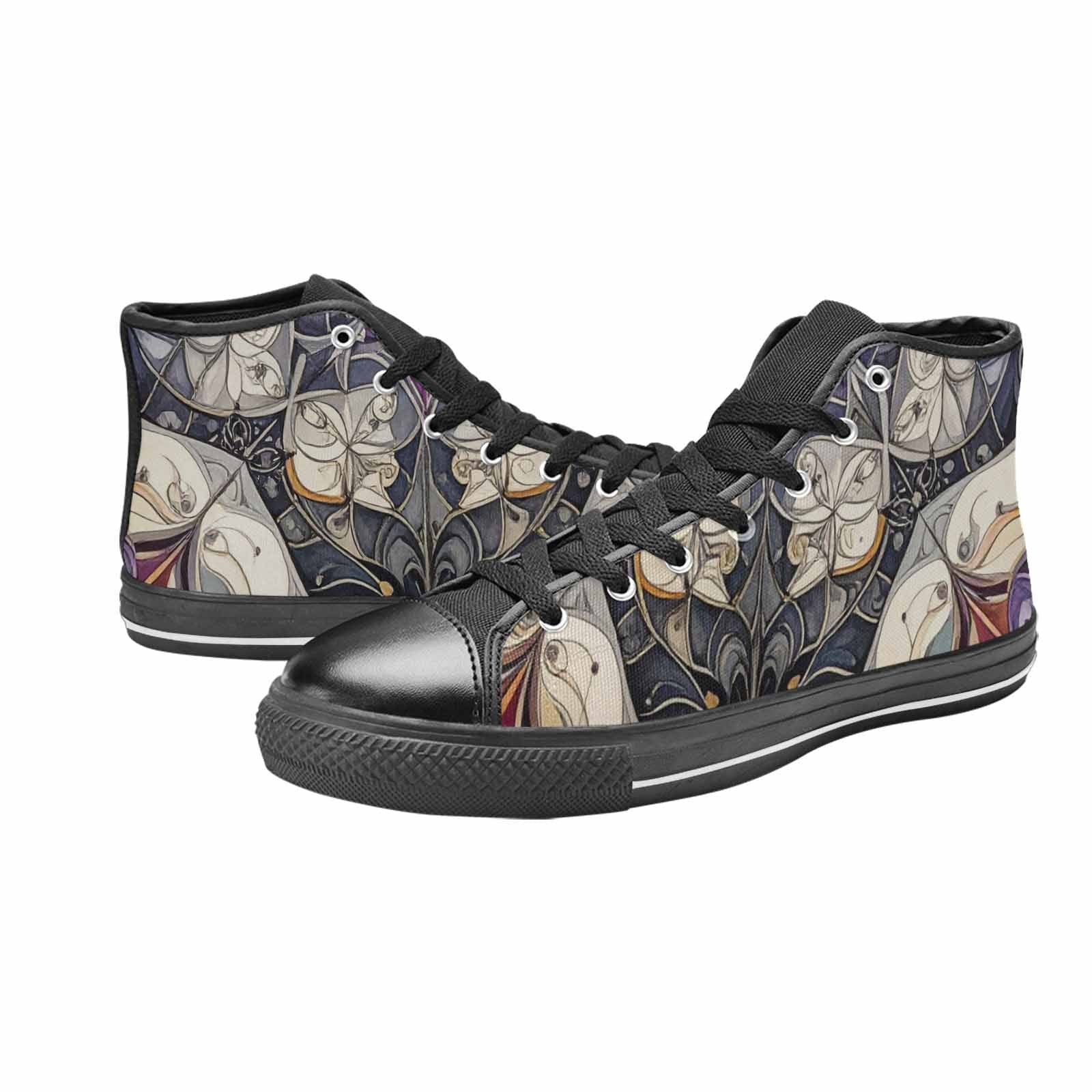 MEN'S Asexual Flag Color High Top Canvas Vibrant Chaos Custom Shoes