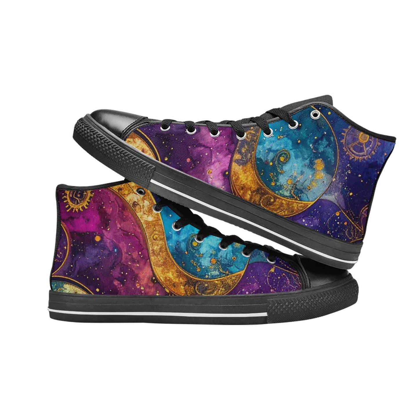 MEN'S Steampunk Galaxy High Top Canvas Dark Academia Custom Shoes
