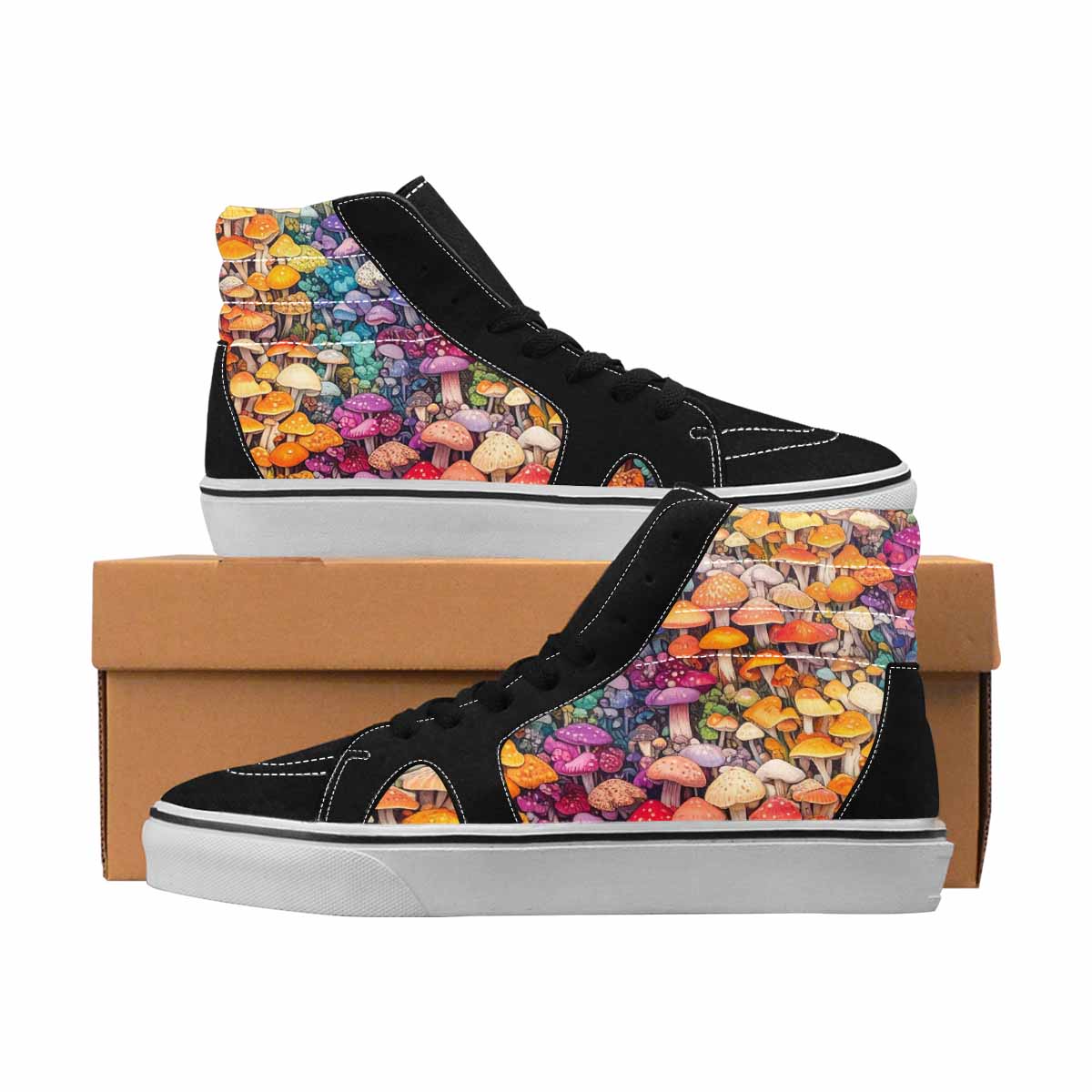 MEN'S Mushrooms High Top Canvas Graphic Print Dreamcore Limited Edition Sneakers