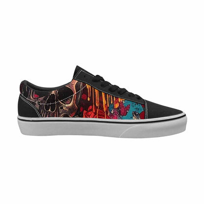 WOMEN'S Skulls Roses Skulls Roses Lace-Up Canvas Grunge Custom Shoes