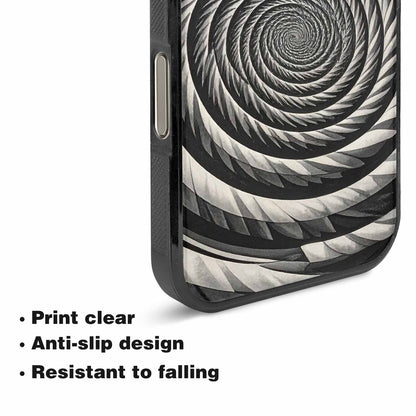 iPhone 16 Pro Case — Hypnotic Spiral Optical Illusion Motif High, Personalized Phone Case