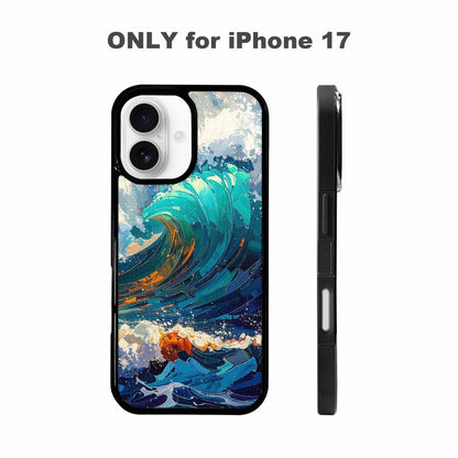 iPhone 17 Case — Wave Crest Splash Wave Watercolor Abstract, Custom Made Phone Cover