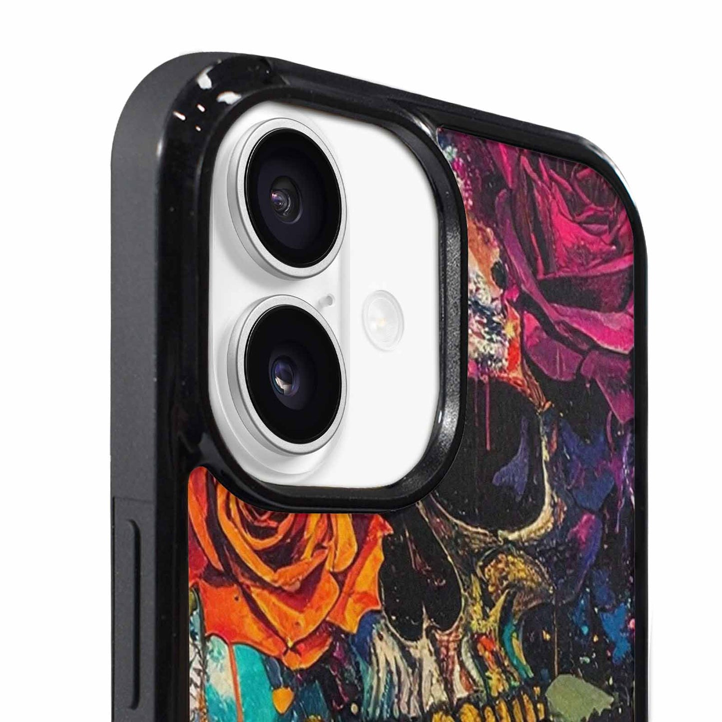 iPhone 17 Case — Skulls Roses Acid Wash Custom Gothic, Custom Print Case Cover