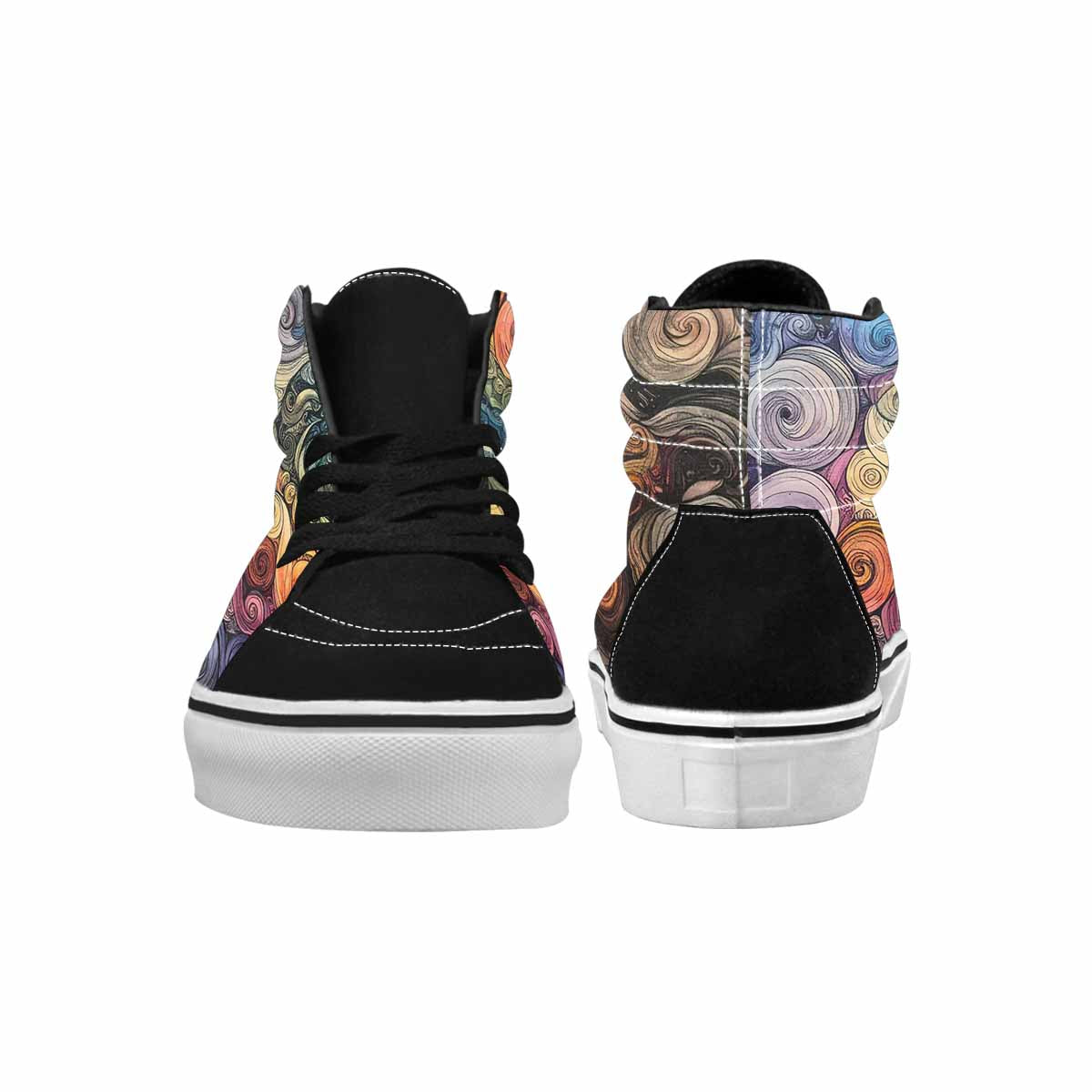 MEN'S Tie High Top Canvas Vibrant Chaos Custom Sneakers