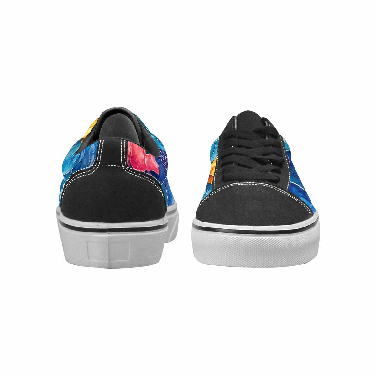 WOMEN'S Fish Scale Coral Canvas Lace-Up Grunge Custom Sneakers