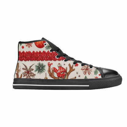 WOMEN'S Christmas Holly Snowflake High Top Canvas Dreamcore Sneakers