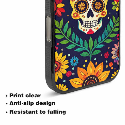 iPhone 16 Pro Max Case — Sunflowers And Skulls, Unique Phone Case Design