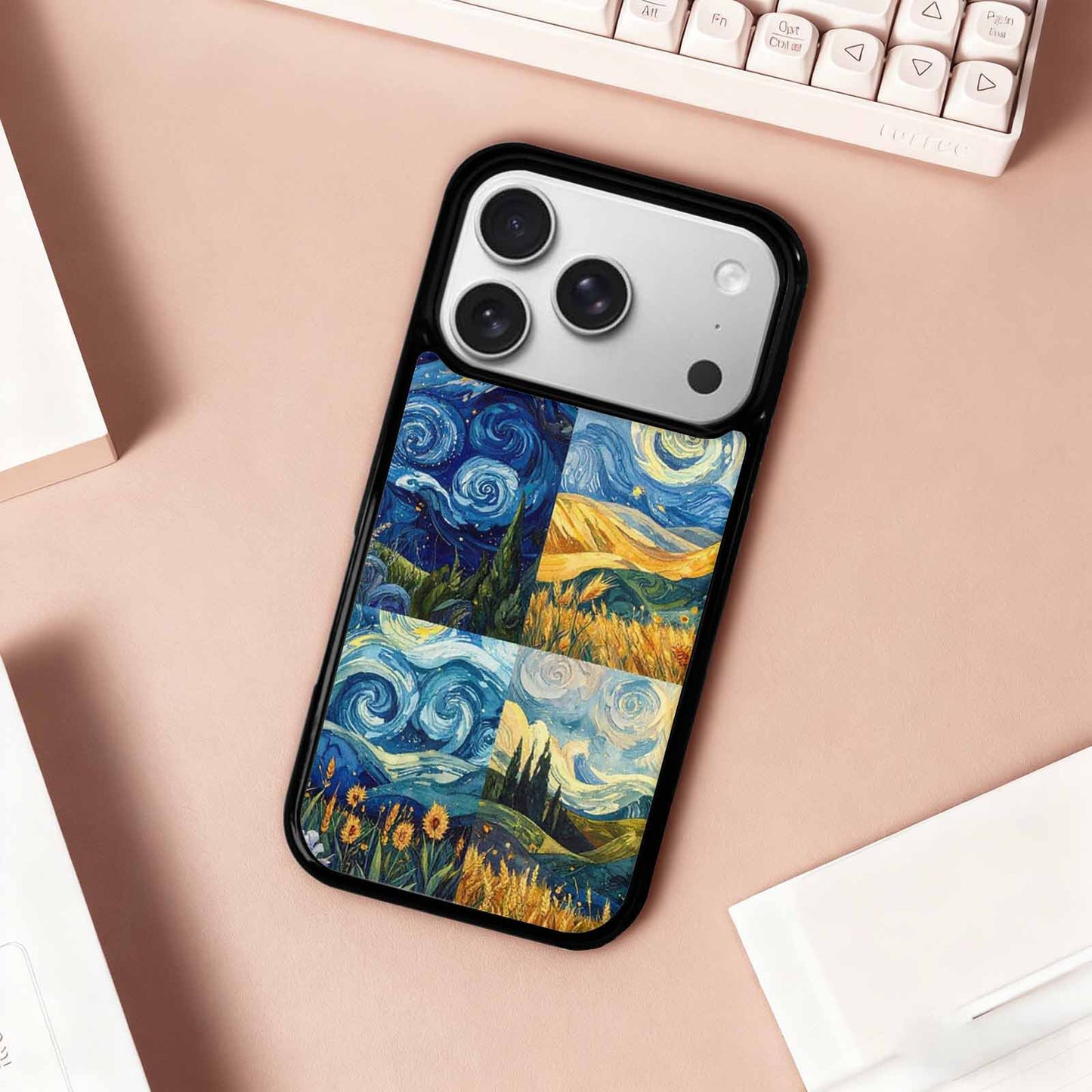 iPhone 17 Pro Case — Small Van Gogh Style Swirl Galaxy, Custom Print Case Cover