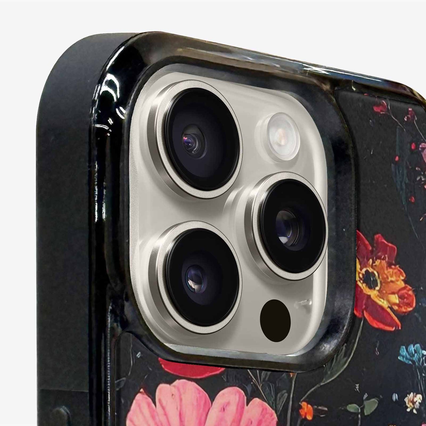 iPhone 16 Pro Max Case — Shadowy Glitch Floral Pattern Hundreds Of, Customized Protective Case