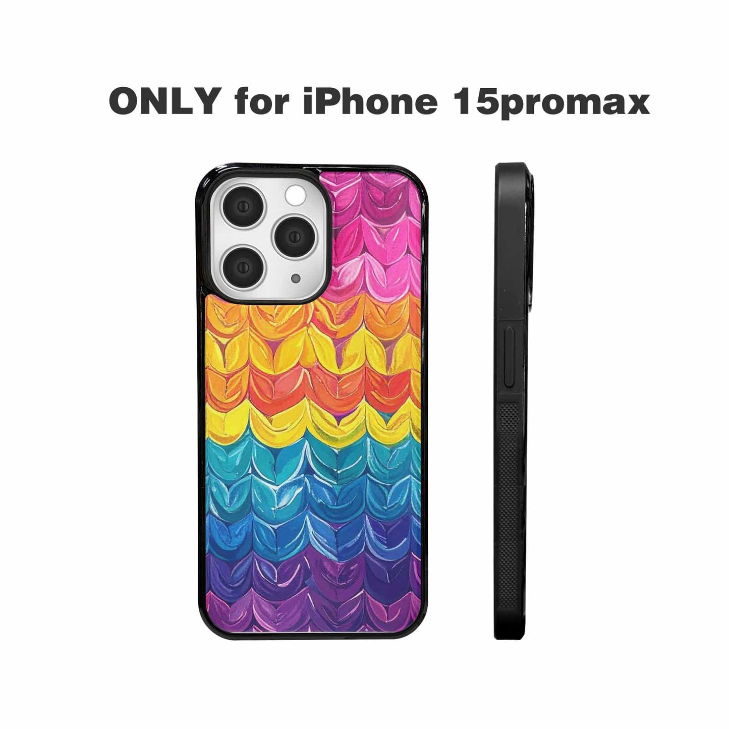 iPhone 15 Pro Max Case — Pansexual Flag Color Theme Small Rainbow, Custom Made Phone Cover