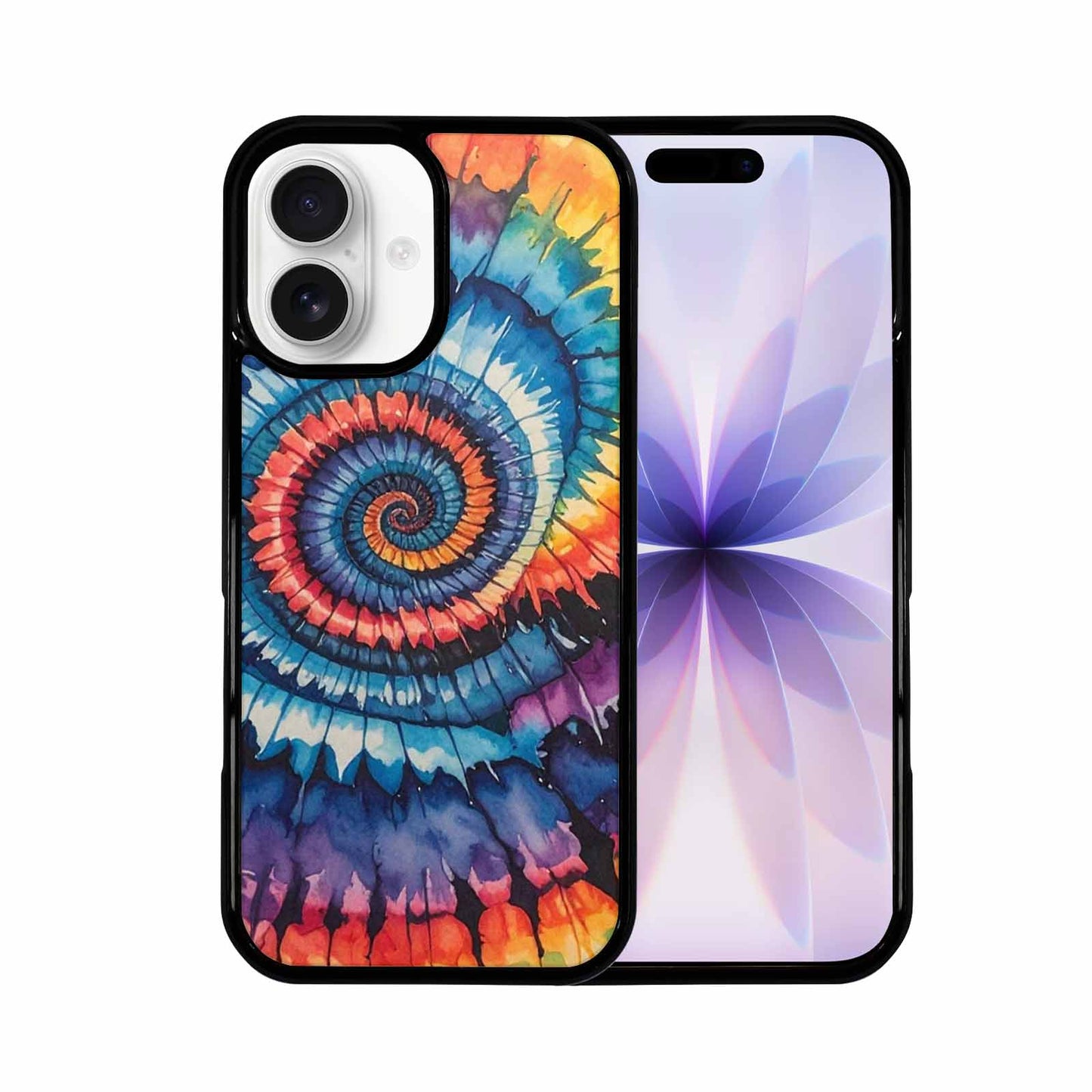 iPhone 17 Case — Black &amp; Blue Ink Tie Dye, Custom Printed Phone Case