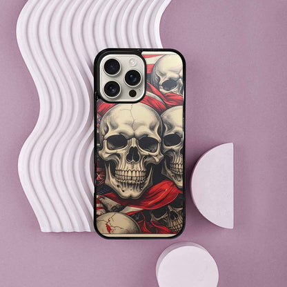 iPhone 16 Pro Max Case — Skull Dark Art Gothic Print, Custom Designed Case Cover